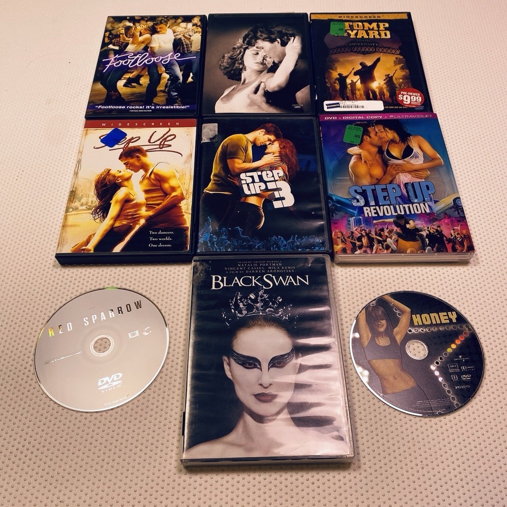 Lot of  9 Dance Dancing Themed DVDs DVD Movies Honey Step Up Dirty Dancing Etc